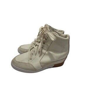 SOREL Shoes Womans 8.5 Off White Out N About Wedge Booties Leather